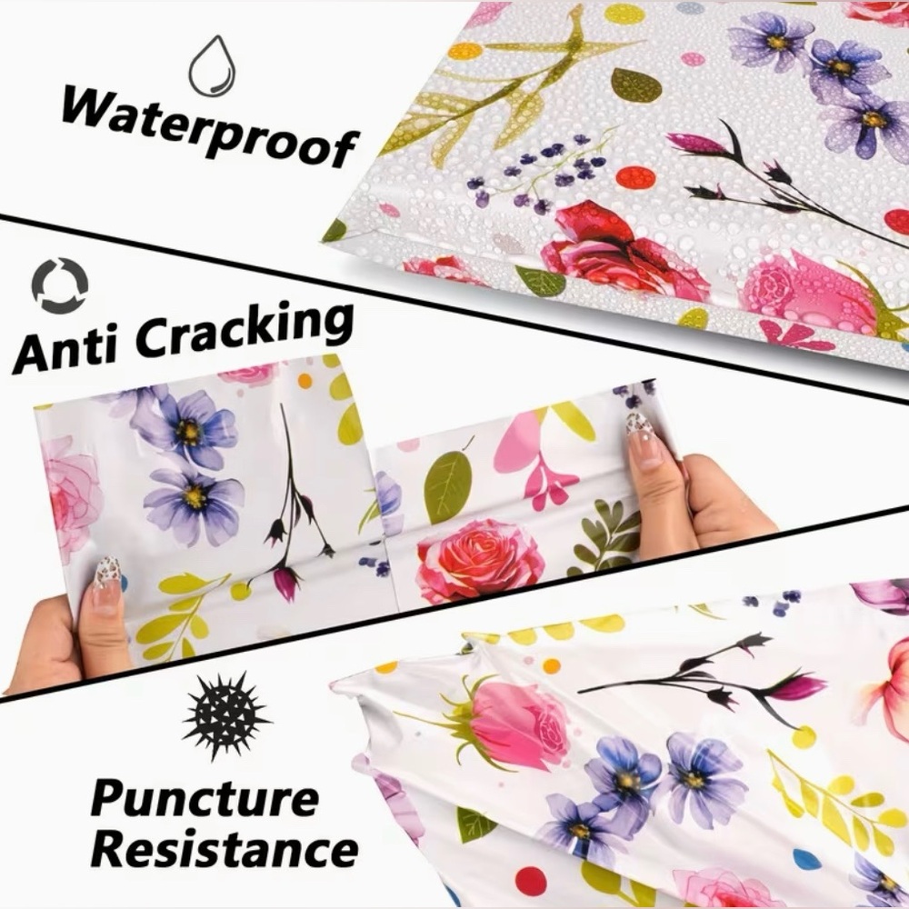 20 12โ x 15.5โ Floral Poly Mailers - Picture 2 of 2